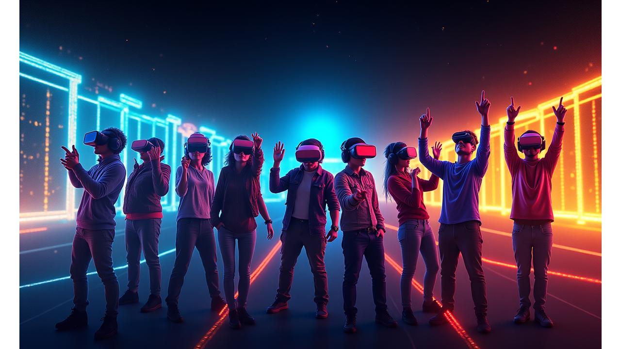 몰입형 엔터테인먼트 경험을 즐기는 사람들